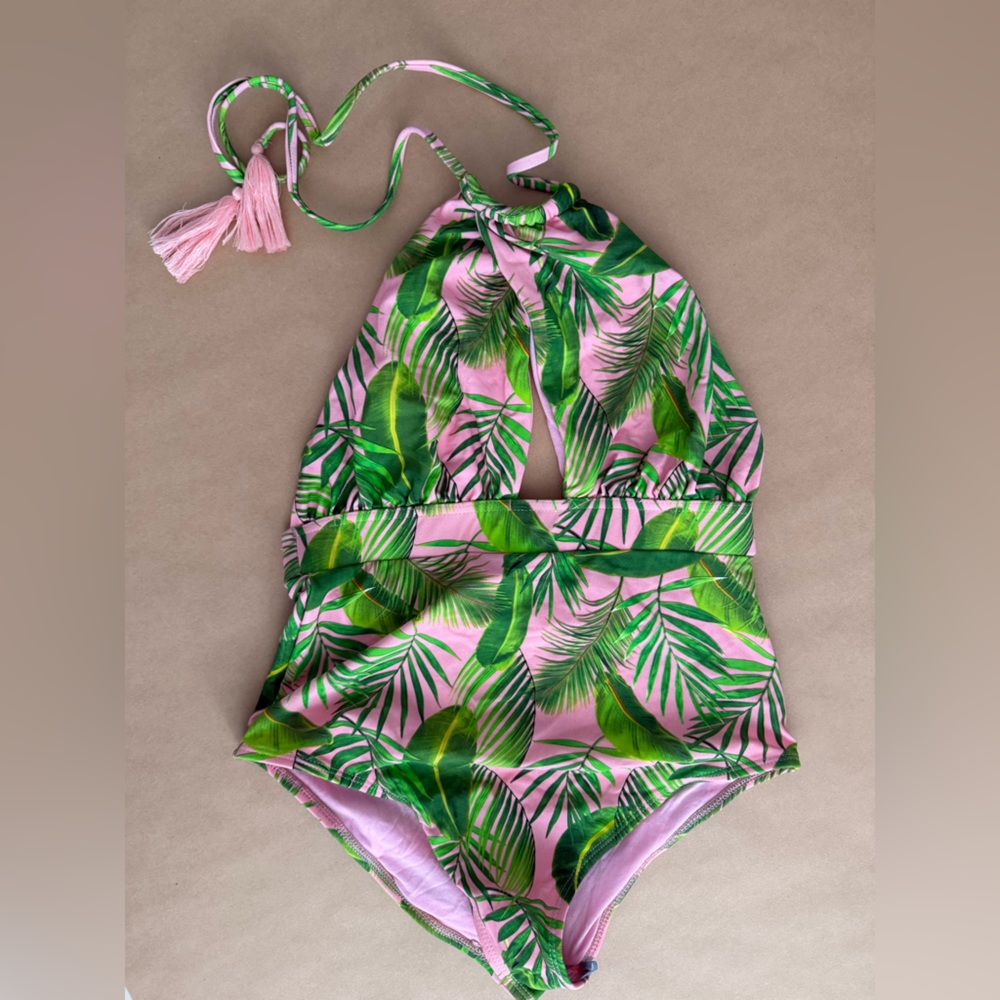 NWOT/ Sz 8 US /Tropical Leaf Print Kids Swimsuit